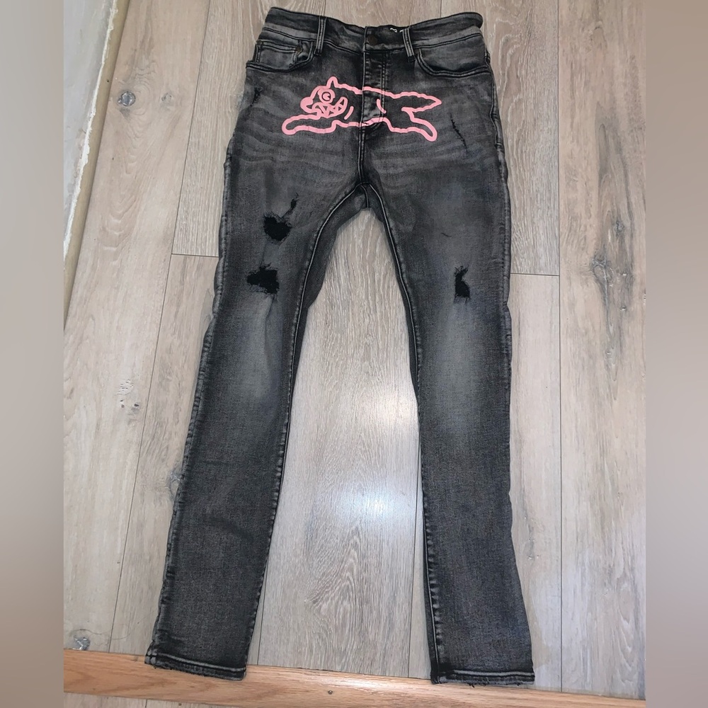 Ice Cream Flamingo Jeans Grey Size:32